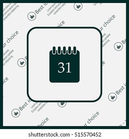 Calendar icon, vector illustration. Flat design style