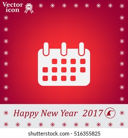 Calendar icon, vector illustration. Flat design style