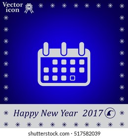 Calendar icon, vector illustration. Flat design style