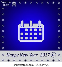 Calendar icon, vector illustration. Flat design style