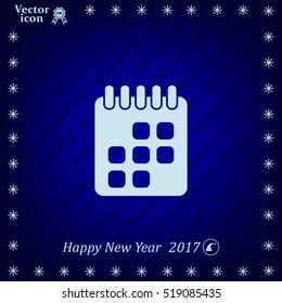 Calendar icon, vector illustration. Flat design style