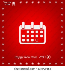 Calendar icon, vector illustration. Flat design style