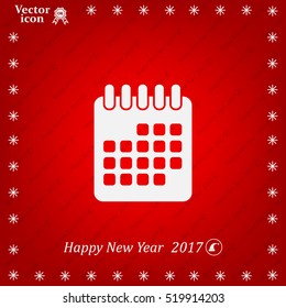 Calendar icon, vector illustration. Flat design style