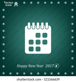 Calendar icon, vector illustration. Flat design style