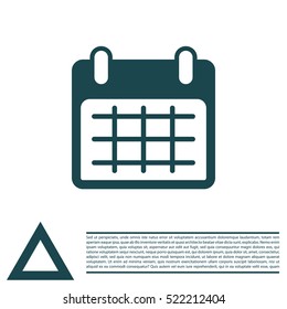 Calendar icon, vector illustration. Flat design style