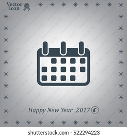 Calendar icon, vector illustration. Flat design style