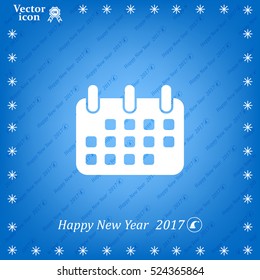 Calendar icon, vector illustration. Flat design style