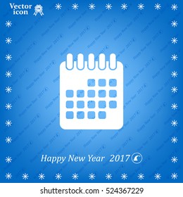 Calendar icon, vector illustration. Flat design style