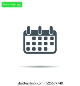 Calendar icon, vector illustration. Flat design style