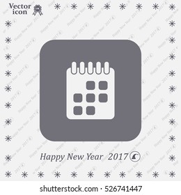Calendar icon, vector illustration. Flat design style