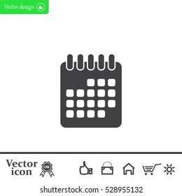 Calendar icon, vector illustration. Flat design style