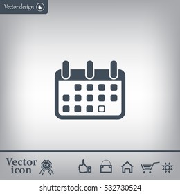 Calendar icon, vector illustration. Flat design style