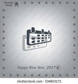 Calendar icon, vector illustration. Flat design style
