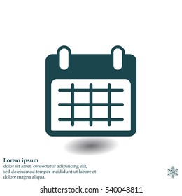 Calendar icon, vector illustration. Flat design style
