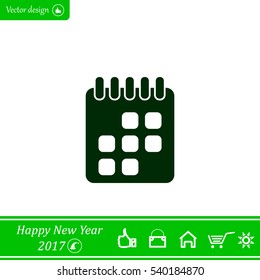 Calendar icon, vector illustration. Flat design style
