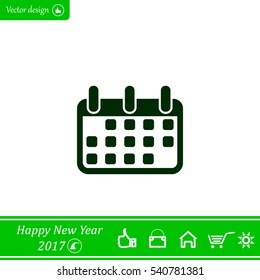 Calendar icon, vector illustration. Flat design style