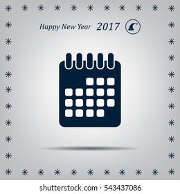 Calendar icon, vector illustration. Flat design style