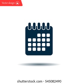Calendar icon, vector illustration. Flat design style
