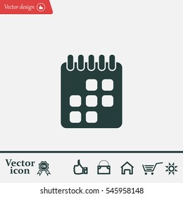 Calendar icon, vector illustration. Flat design style