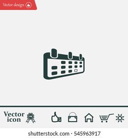 Calendar icon, vector illustration. Flat design style