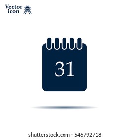 Calendar icon, vector illustration. Flat design style