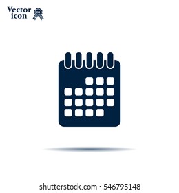 Calendar icon, vector illustration. Flat design style