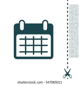 Calendar icon, vector illustration. Flat design style