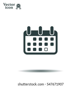 Calendar icon, vector illustration. Flat design style