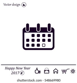 Calendar icon, vector illustration. Flat design style