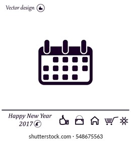 Calendar icon, vector illustration. Flat design style