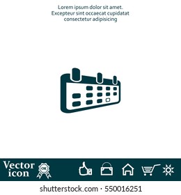 Calendar icon, vector illustration. Flat design style