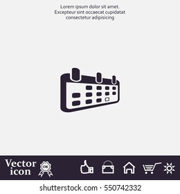 Calendar icon, vector illustration. Flat design style