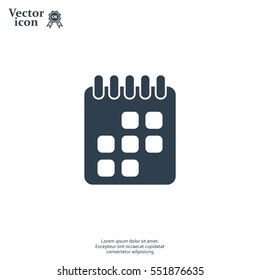Calendar icon, vector illustration. Flat design style