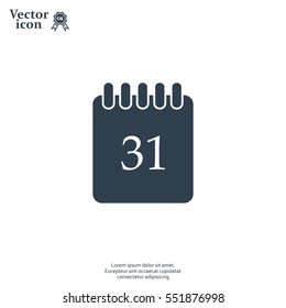 Calendar icon, vector illustration. Flat design style
