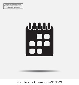 Calendar icon, vector illustration. Flat design style