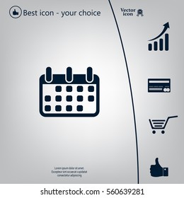 Calendar icon, vector illustration. Flat design style