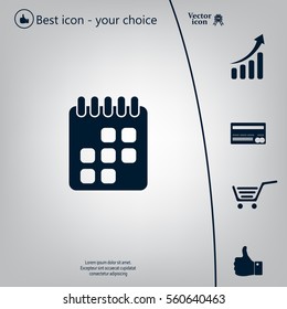 Calendar icon, vector illustration. Flat design style