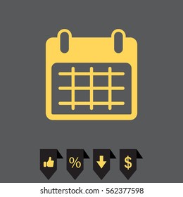 Calendar icon, vector illustration. Flat design style