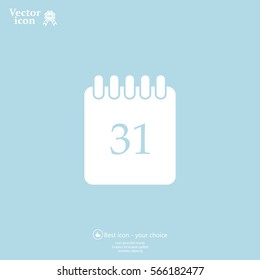 Calendar icon, vector illustration. Flat design style