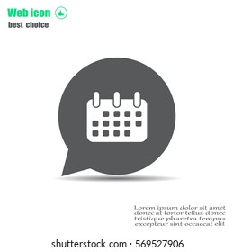 Calendar icon, vector illustration. Flat design style