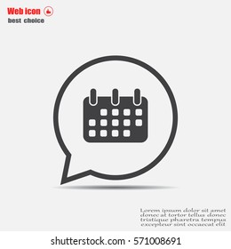 Calendar icon, vector illustration. Flat design style