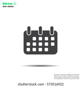 Calendar icon, vector illustration. Flat design style