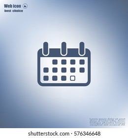 Calendar icon, vector illustration. Flat design style