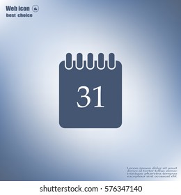Calendar icon, vector illustration. Flat design style
