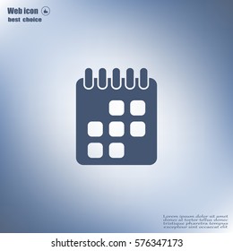 Calendar icon, vector illustration. Flat design style