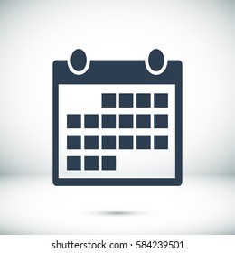Calendar icon, vector illustration. Flat design eps 10