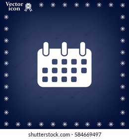 Calendar icon, vector illustration. Flat design style