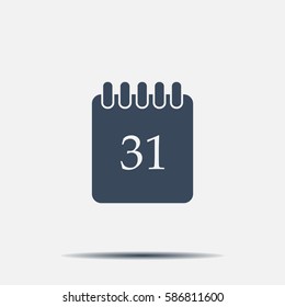 Calendar icon, vector illustration. Flat design style