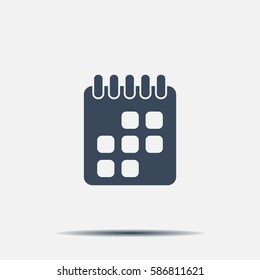 Calendar icon, vector illustration. Flat design style