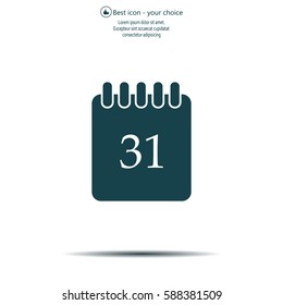 Calendar icon, vector illustration. Flat design style
